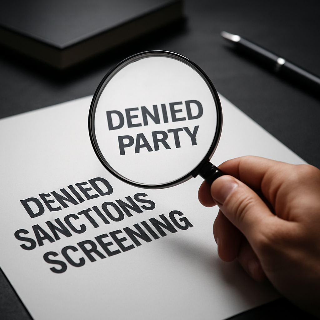 technical denied party sanctions screening controls